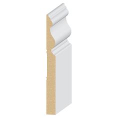 an image of a white skirting board with the corner cut out to show it's width