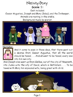 the nativity story for kids with pictures and instructions to read in english or spanish