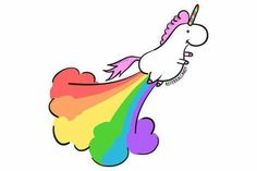 a drawing of a unicorn with a rainbow on it's back