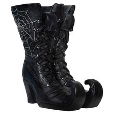 Web Witch Boot Container Sorceress Boots, Gothic Boots For Halloween, Black Witch Boots, Halloween Witch Shoes, Witches Boots, Witch Accessories, Ghost Painting, Boot Stand, Witch Boots