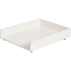 a white tray with two compartments on it