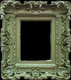 an ornate green frame on a white background