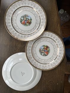 "Rare Vintage La C'ebone 22 KARAT GOLD Fine China Dinner Plates French Romantics Set Of 3  Each plate measures 10\" Condition ; Very good, free of chips cracks or crazing" Serving Plates, Fine China, Dinner Plates, Kitchen Dining, Etsy Gift Card, Chips, Home And Living, China, Etsy Uk