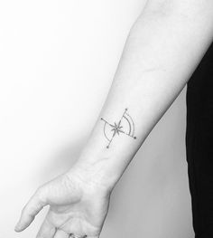 a person's arm with a small star tattoo on the middle of their wrist