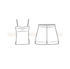 a women's top and shorts sewing pattern