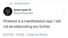 the tweet has been posted on twitter for queen quen @ queenblackwell