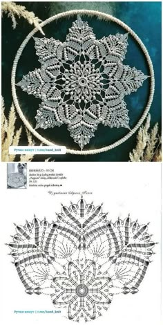 an image of the design for a snowflake in crochet and yarn