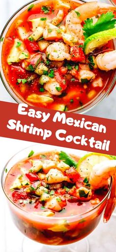 easy mexican shrimp cocktail in a glass bowl