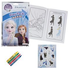 frozen princess coloring book with markers and crayons