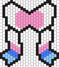 an image of a cross stitch pattern with pink, blue and white hearts on it