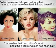 Short Hair Quotes, Hair Goals Long, Women With Short Hair, Hair Quotes, Human Decency, Queen Hair, Vintage Makeup, New Haircuts, Elizabeth Taylor