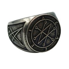 Azazel sigil demon bronze ring 6 US Silver plating Azazel Demon, Magic Transformation, Dark Powers, Satanic Jewelry, Witchcraft Jewelry, Greek Mythology Jewelry, Mythology Jewelry, Mjolnir Pendant, Viking Pendant