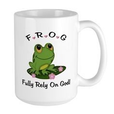 frog fully rely on god large mug