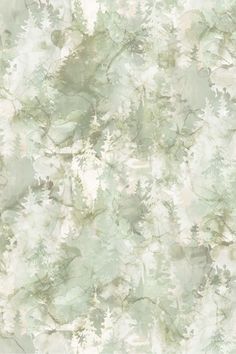 an image of a green and white wallpaper with trees in the background on it