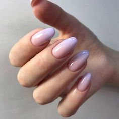 Purple Ombre Nails, Lilac Nails, Asian Nails, Romantic Nails, Sassy Nails, Gold Glitter Nails, Subtle Nails, Long Nail Designs, Stylish Nails Designs