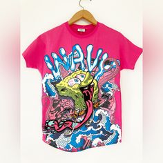 Spongebob Graphic Wavy Trippy Streetwear Hip Hop Emo Tshirt Tee Kids Sz Large Armpit To Armpit Measured Flat 17" Length 25" No Stains Or Tears. Ships Quickly! Pink Cartoon Print Shirt For Summer, Pink Graffiti Print Y2k Tops, Playful Pink T-shirt With Graphic Print, Y2k Pink Tops With Graffiti Print, Pink Y2k Tops With Graffiti Print, Playful Pink Graphic Print T-shirt, Pink Character Print Tops For Summer, Pink Character Print Summer Top, Pink Graffiti Print Top For Streetwear