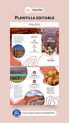 a brochure with an image of the desert and mountains