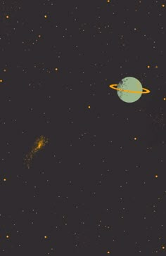 an image of the planets and stars in the night sky, with one planet on it's side