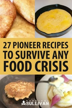 some food that is on top of a plate with the words 27 phoner recipes to survive