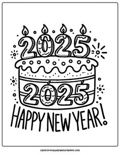 happy new year 2025 cake New Year's Eve Crafts