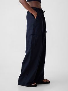 Mid Rise Linen-Cotton Pull-On Cargo Pants | Gap Gap Wide Leg Linen Pants, Gap Linen Pants For Spring, Gap Linen Spring Pants, Casual Linen Pants By Gap, Spring Gap Linen Pants, Gap Linen Spring Bottoms, Gap Linen Bottoms With Pockets, Gap Wide-leg Pants With Pockets, Dressing Gown Robe