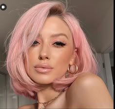 Hair Inspo Color Blonde, Hair Style Girl, Light Pink Hair, Pink Blonde, Pink Blonde Hair, Pastel Pink Hair, Blonde With Pink, Girl Hairstyle, Inspo Hair