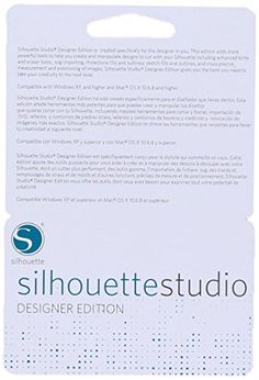 the packaging for silhouettette studio designer's edition is white and has blue dots on it