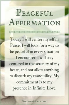 a prayer for peace affirmation