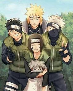 the naruto family is posing for a photo