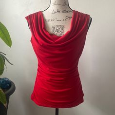 Ruched Sleeveless Blouse With Beaded Back Purchased For An Event And Never Worn Color- Red Size- “M” Material- 95% Polyester & 5% Spandex It Has An Inner Lining That’s 100% Polyester Love Bundles Bundle 2 Or More From My Closet And Receive 15% 4 Or More And Receive 20% Plus Discount Shipping On Both Sleeveless Ruched Top For Evening, Ruched Sleeveless Evening Top, Elegant Ruched Tank Top For Party, Elegant Sleeveless Ruched Tops, Ruched Tank Top For Party, Party Ruched Tank Top, Sleeveless Ruched Party Tops, V-neck Ruched Tank Top For Party, Ruched V-neck Tank Top For Party