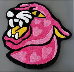 pink color panther rug/tattoo rug /tufted rug/tufting rug Tuffin Rugs, Rug Tufting Tutorial, Panther Rug, Tattoo Rug, Rug Tattoo, Tufting Rugs, Tufting Rug, Tufting Ideas, Rug Tufted