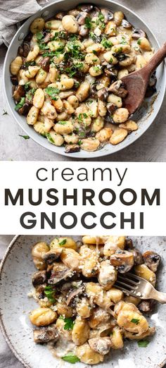 creamy mushroom gnocchini is an easy and delicious side dish that's ready in under 30 minutes