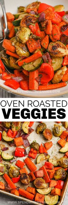 roasted veggies in a baking dish and then topped with melted cheese on the side