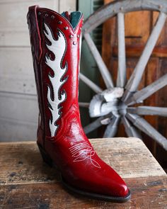 Sassy, stylish, and fierce. A beautiful red boot with a fierce embroidery pattern.The white embroidery pattern along the 13-inch is perfect for that fierce look against the red color leather. Add personality to your outfit with these sassy boots.You can wear this style all day without worrying about getting tired. It features; sturdy pull-on straps and an elegant pointed toe. The smooth inside leather lining, cushioned leather insole, leather outer sole with a rubber insert and a rubber heel cap West Desperado, Straw Cowboy Hat, Felt Cowboy Hats, Cap Fashion, Studded Boots, Boot Jewelry, Heel Caps, Red Boots, Kids Boots