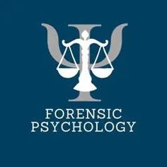 the logo for forensic psychology, which includes an image of a scales