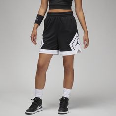 Lessons we all learned from MJ: hoop with your gold chains on, and make sure your gear is as strong as your crossover. Designed for sport as much as they are for style, these shorts feature a 6-inch inseam, breathable mesh with sweat-wicking tech, and a rollable waistband with an internal drawcord. Diamond Shorts, Jordan Shorts, Converse Chuck Taylor White, Flip Flop Boots, Shorts Co Ord, Women Diamond, Basketball Shorts, Maxi Dress Trend, Skirted Swimwear