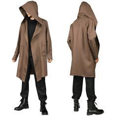 Men Soft Hooded Cardigan Jacket Overcoat Cape Cloak Poncho Shawl Coat Top Pocket Please note: Your monitor color may vary from the actual product. Please note this is in Asian sizing, smaller than western size e.g. UK, US, AU. Please check the measurements carefully before making a purchase. Please allow 2-4cm discrepancy due to different measurement method. If you are not sure which size to buy, please provide height and weight, we will recommend a suitable size. S: chest--104 cm/40.9 in, shoul Oversized Cotton Outerwear For Cold Weather, Winter Long Coat Hooded Cotton Jacket, Winter Cotton Hooded Long Jacket, Winter Cotton Hooded Long Coat, Winter Long Cotton Hooded Jacket, Fall Techwear Outerwear With Pockets, Long Coat For Fall Streetwear, Techwear Long Coat For Fall, Cotton Hooded Jacket For Winter Workwear