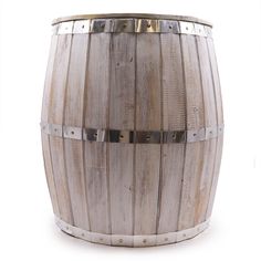 Beer Barrel Table - Whitewash - SHAMTAM.COM Beer Barrel Table, Compact Table, Wooden Staff, Barrel Table, Skull Statue, Beer Barrel, Tabletop Fountain, Salt Lamps, Himalayan Salt Lamp