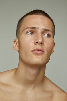 Buzzed Hair, Grown Alchemist, Male Makeup, Male Grooming, Clean Face, Beauty Editorial