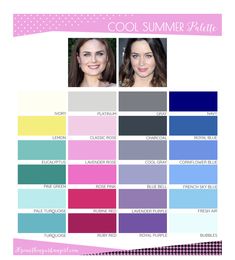 Cool Summer Color Palette, Color Analysis Summer, Summer Skin Tone, Cool Summer Palette, Summer Color Palettes, Soft Summer Color Palette, Soft Summer Colors, Winter Color Palette, Winter Typ