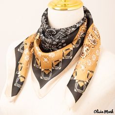 Color: Black Small Silk Scarf, Silk Neck Scarf, Twilly, Neck Scarf, Bird In Bag, Neck Scarves, Square Scarf, Olivia Mark, Silk Scarf