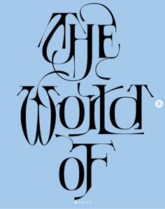 the world of typogramics is shown in black on a light blue background