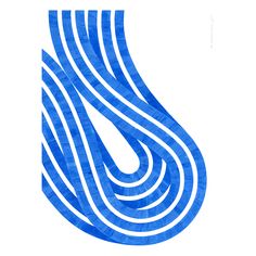 a blue and white logo with wavy lines