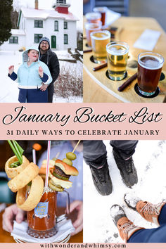 the january bucket list is full of delicious food and drinks