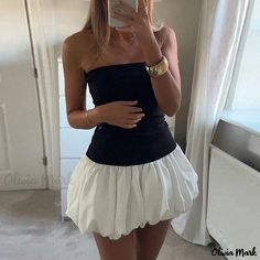 Olivia Mark - Modern Solid Color Bodycon Pleated Dress Tube Dresses, Beach Streetwear, Strapless Tube Dress, Fest Outfits, Pleated Neckline, 파티 드레스, Club Party Dresses, Bubble Dress, Dress Beach