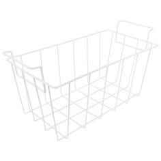 a white wire basket on a white background