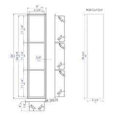 a drawing of the wall cabinet with measurements