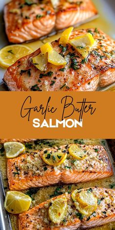 grilled salmon with lemons and herbs on the side