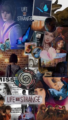 a collage of photos with the words life is strange on them and images of people