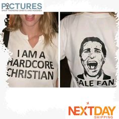 I am a hardcore Christian Bale Fan shirt Christian Bale T Shirt, Femcel Aesthetic Outfits, Femcel Outfits, Tee Shirt Outfit, Silly Shirt, Shirt Outfits, I Love Cinema, Christian Bale, Young T